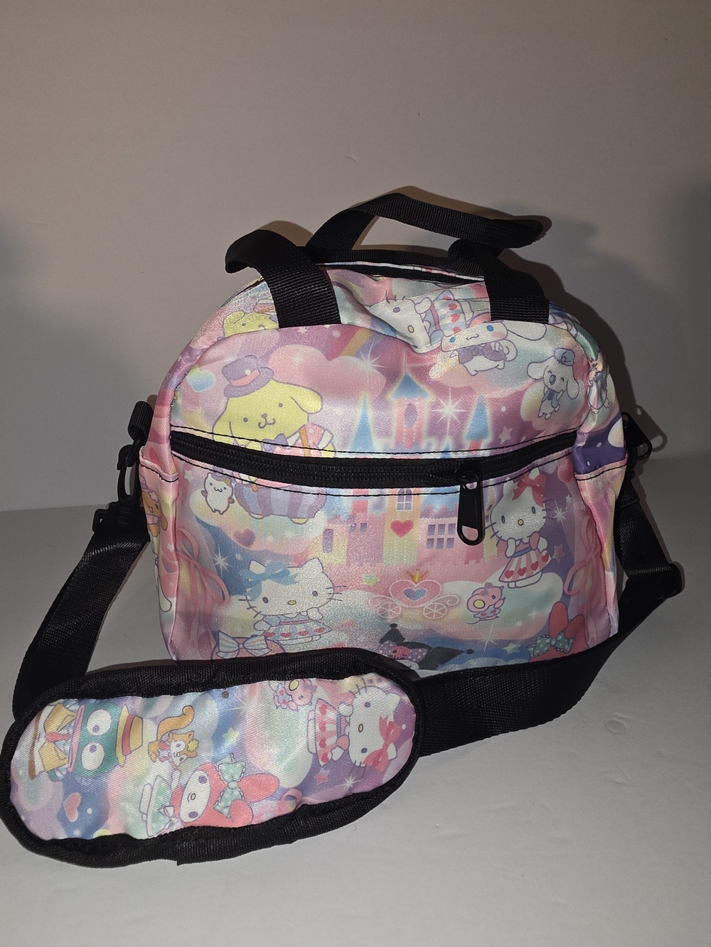 Sanrio Character Print Shoulder Lunch Bag - Pastel Pink